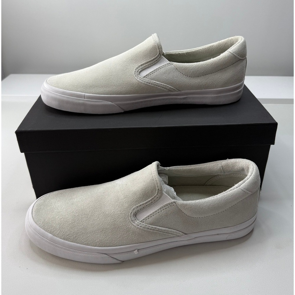 Club Monaco Mens Silky Suede Slip On Sneakers Pale Grey 9.5D NEW